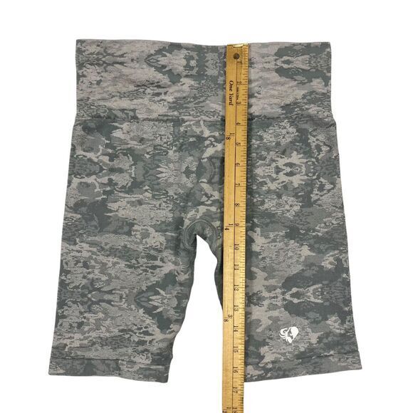 Womens Best Camo Seamless Cycling Shorts Womens S Grey Athletic Stretchy Pull On - Picture 7 of 7